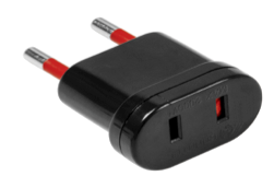 ADAPTADOR 2 POLOS SALIDA AMERICANA - 6 UNIDADES