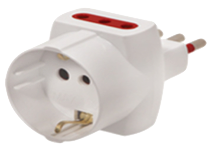 ADAPTADOR 3 EN LÍNEA CON SALIDA SCHUKO Y 2 DE 3 EN LÍNEA - 6 UNIDADES