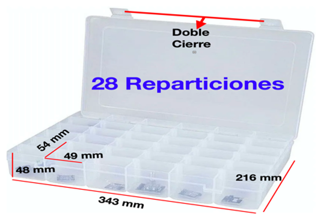 ORGANIZADOR TRANSPARENTE - 28 REPARTICIONES