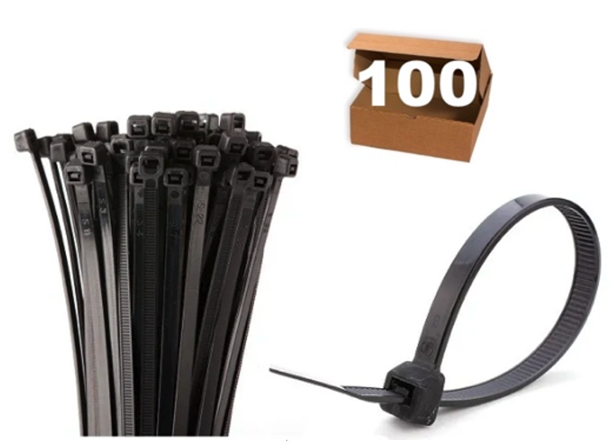 SUNCHOS NEGROS 160 x 2,5 mm - 100 UNIDADES