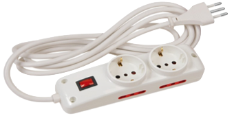 ALARGUE - 3 mts.- schuko x2 + 3 en línea x4