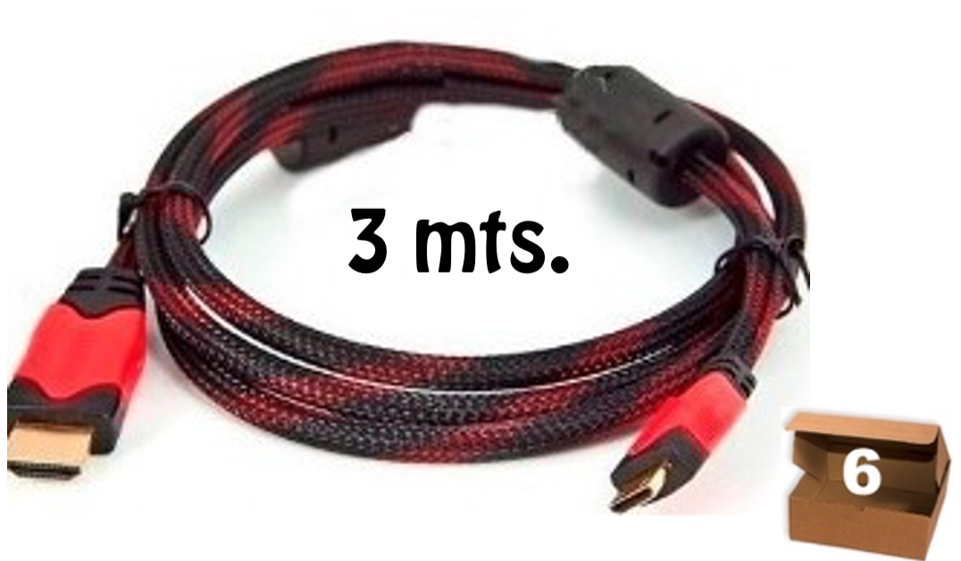 CABLE HDMI DOBLE FILTRO 3,0 mts.- 6 UNIDADES