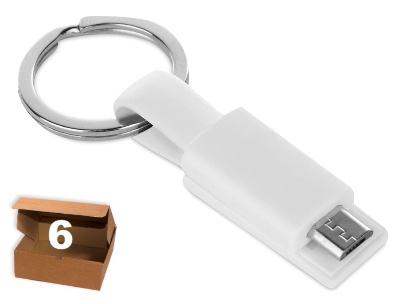 CABLE USB A MICRO USB LLAVERO - 6 UNIDADES