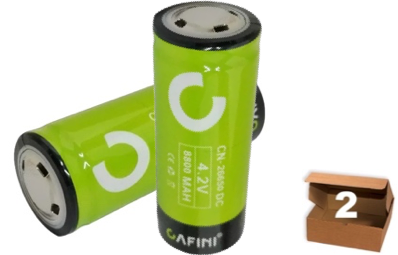 BATERÍA 26650 RECARGABLE -CAFINI 3000 mAh - 2 UNIDADES