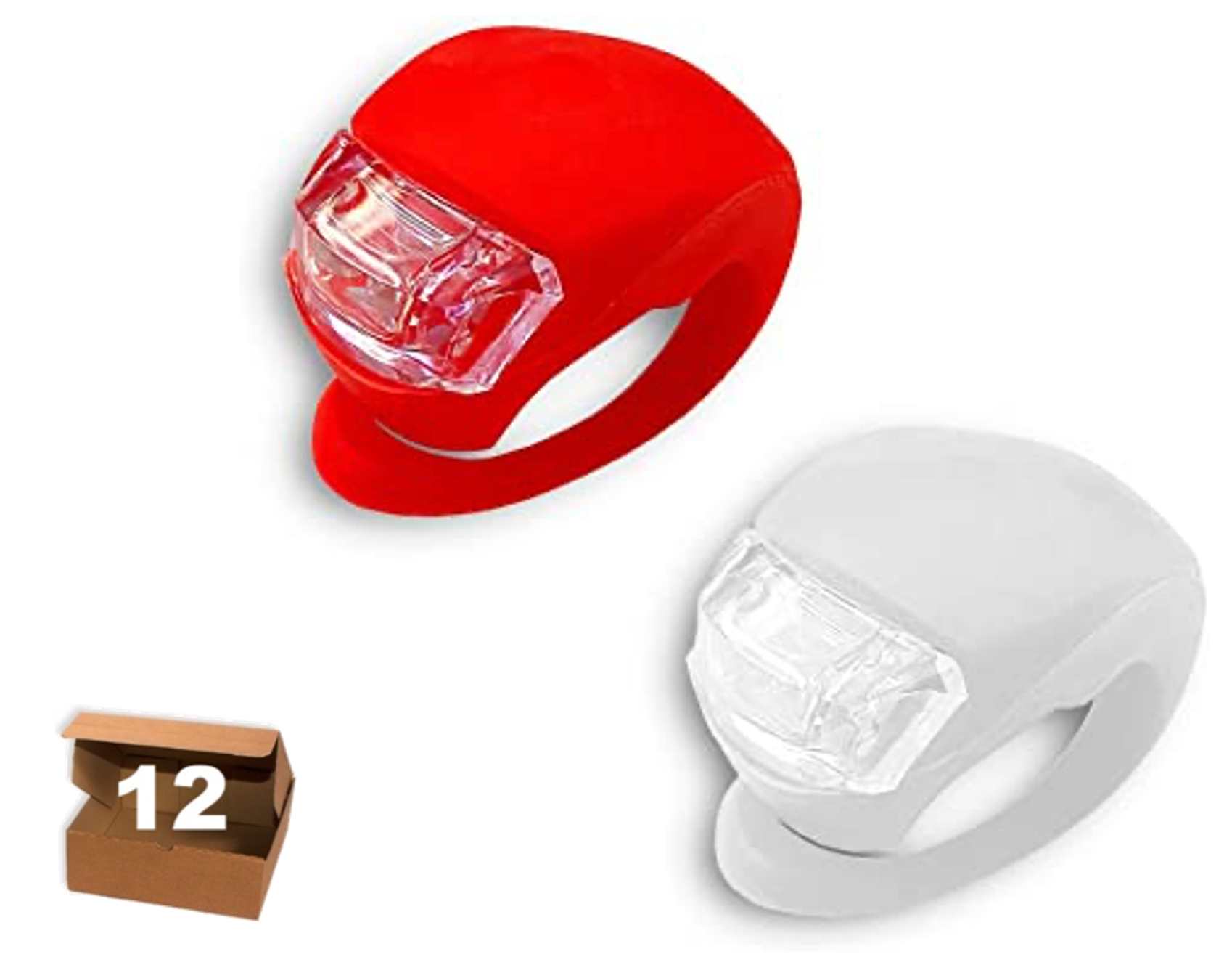 LUZ LED IMPERMEABLE PARA BICI 2 PIEZAS - 12 BLISTER