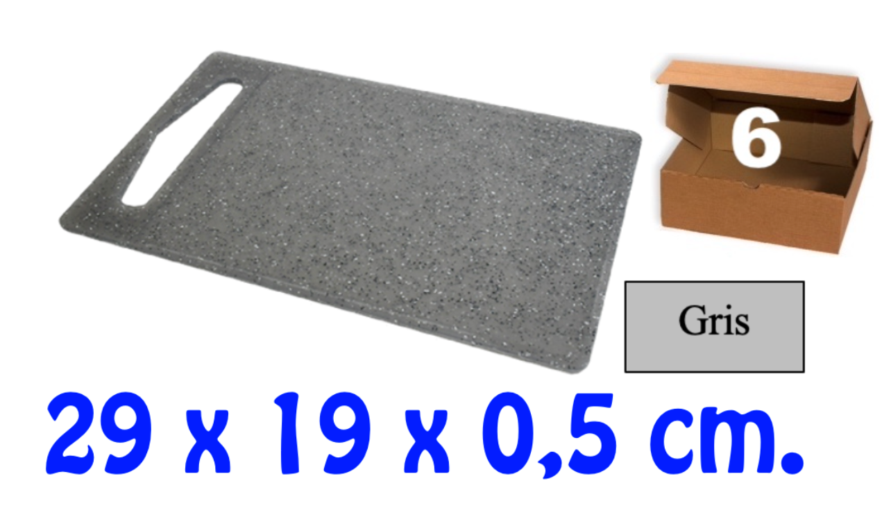 TABLA DE COCINA - 29 x 19 x 0,5 cm.- Gris - 6 UNIDADES