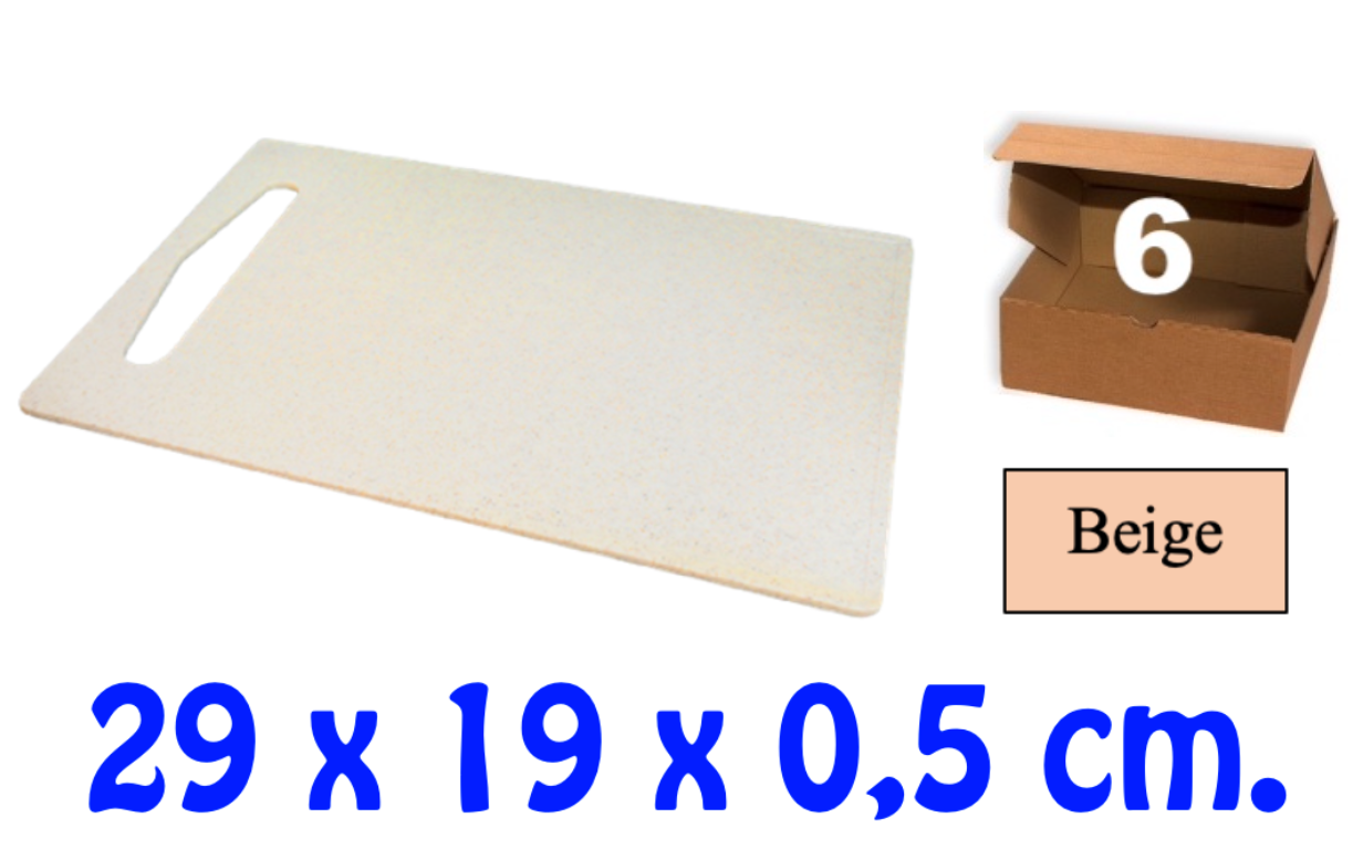 TABLA DE COCINA - 29 x 19 x 0,5 cm.- Beige - 6 UNIDADES