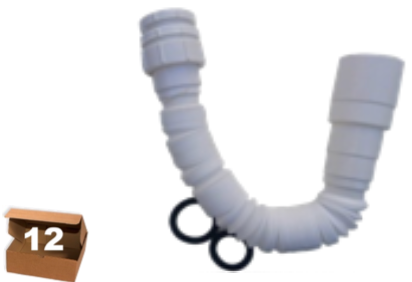 SIFÓN PVC CORRUGADO  BLANCO - 12 unidades