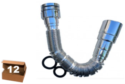 SIFÓN PVC CORRUGADO CROMADO - 12 unidades