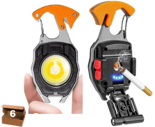 LINTERNA LLAVERO DESTAPADOR - RECARGABLE - 6 UNIDADES