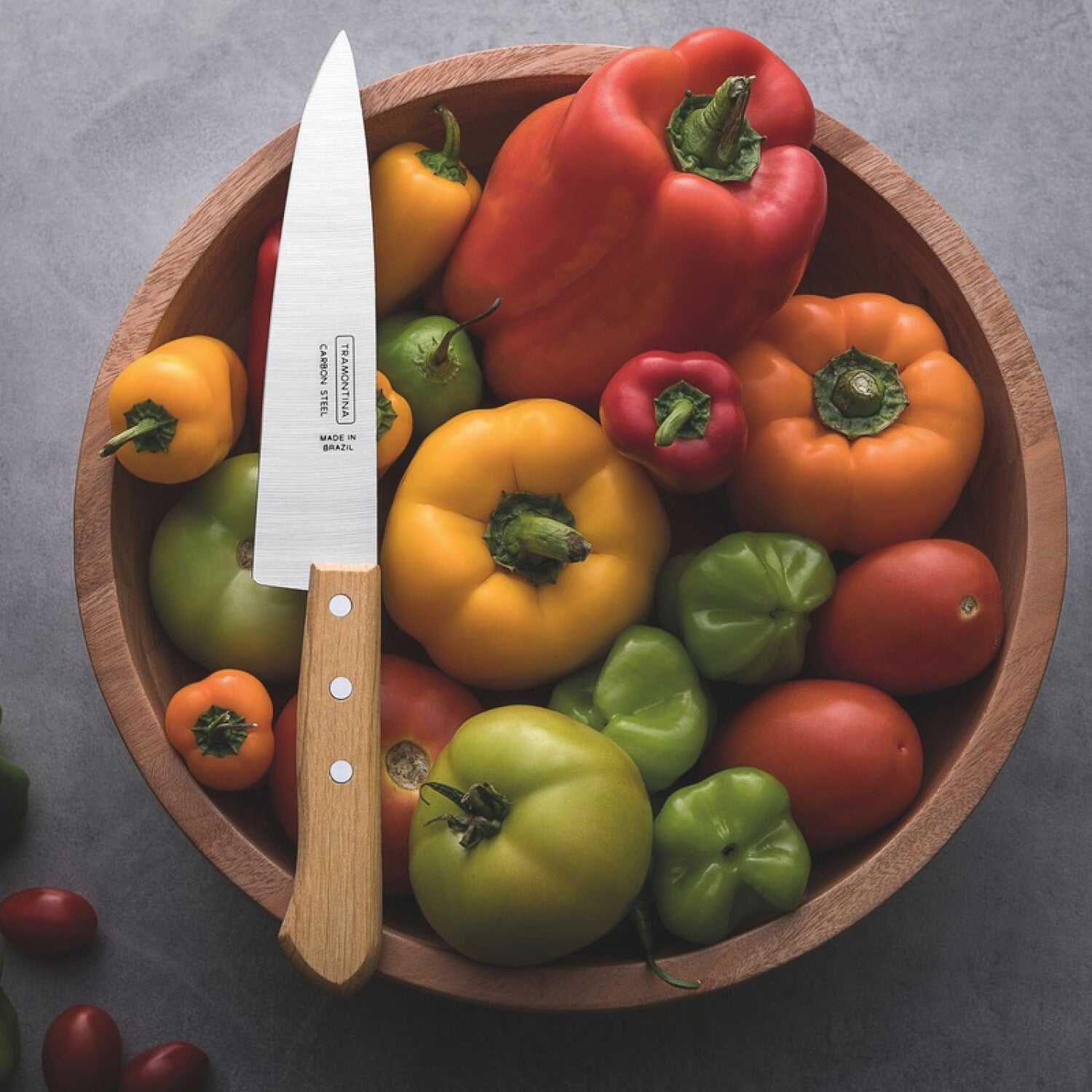 CUCHILLO MANGO DE MADERA AMARILLO 10"