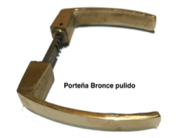 MANIJA PORTEÑA - BRONCE PULIDO C/CORREDERA - 6 mm