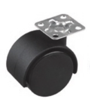 RUEDA CON BASE - SIN FRENO - 40 mm - 4 UNIDADES