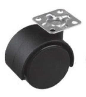 RUEDA CON BASE - SIN FRENO - 50 mm - 4 UNIDADES