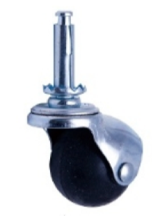 RUEDA BOLA DE GOMA - CON PERNO - 50 mm - 4 UNIDADES