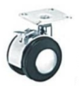 RUEDA GEMELA - BASE GIRATORIA Y FRENO - 50 mm - 4 UNIDADES