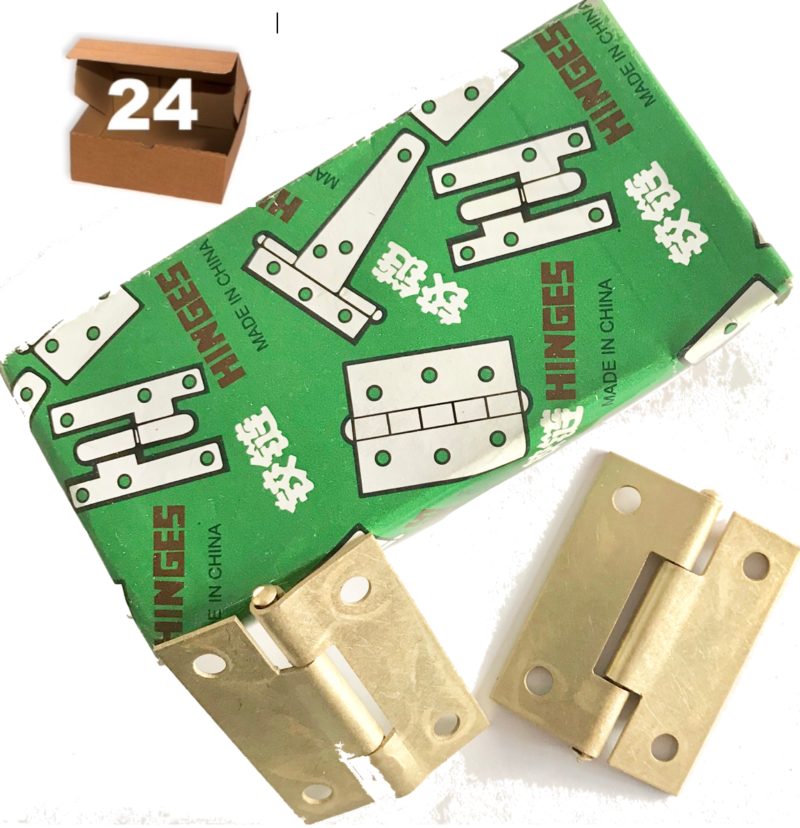 BISAGRA LIBRO LIVIANA 1,5" - PERNO FIJO Y AGUJERO - 24 UNIDADES