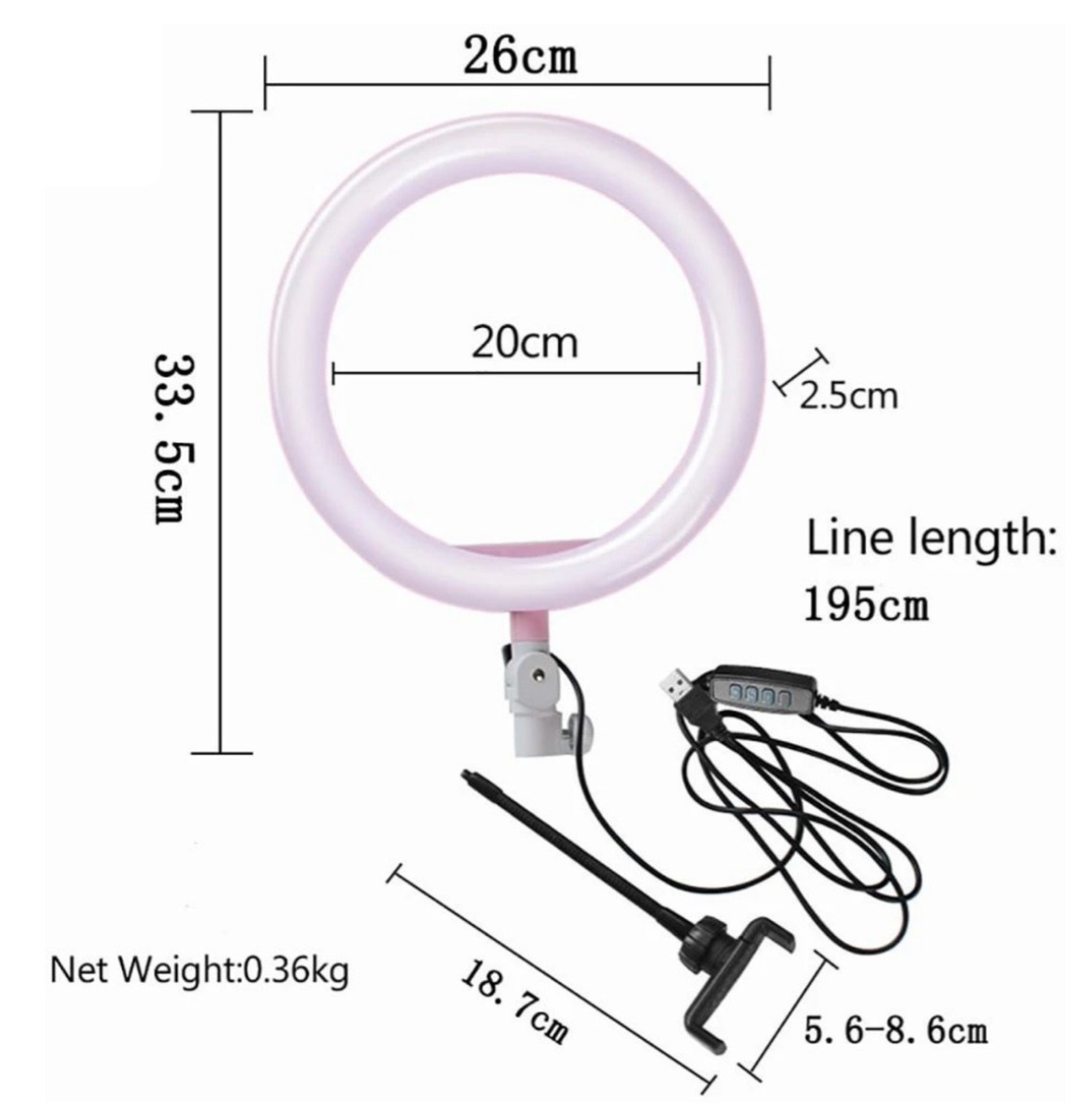 ARO DE LUZ LED - 26 cm.