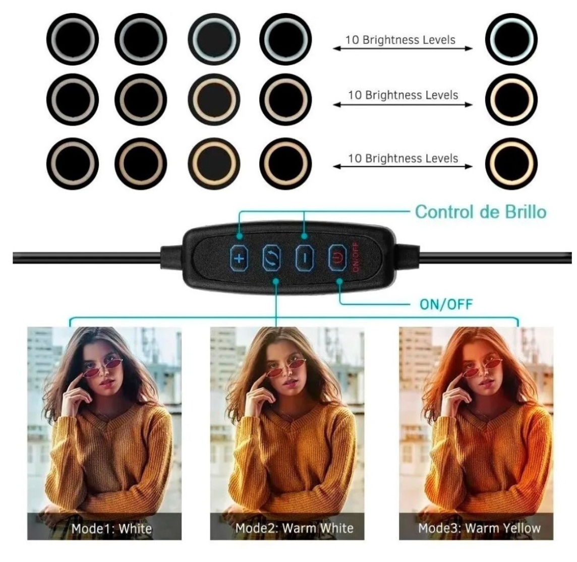ARO DE LUZ LED - 26 cm.