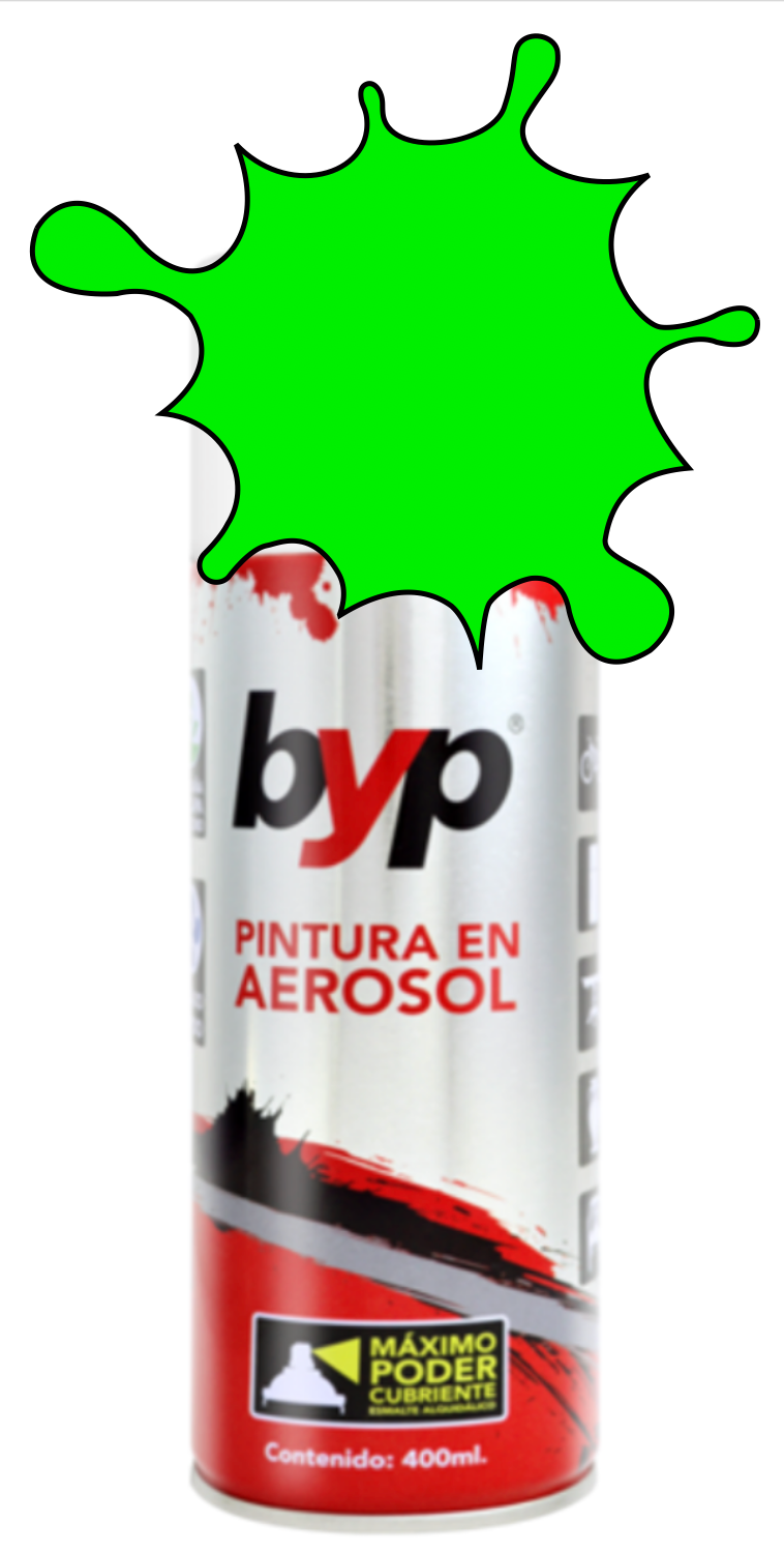 PINTURA BYP AEROSOL 400 ml. - VERDE 1003 - FLOURESCENTE