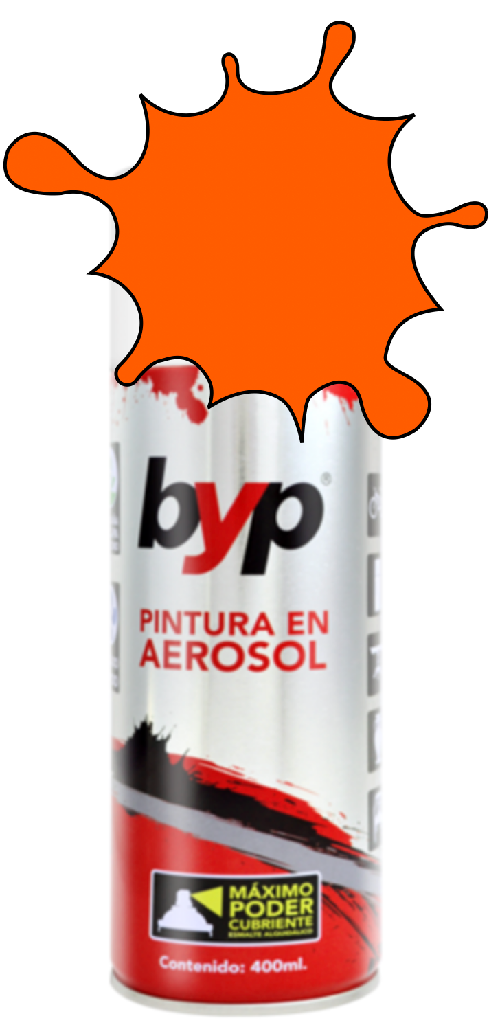 PINTURA BYP AEROSOL 400 ml. - NARANJA 1006 - FLOURESCENTE