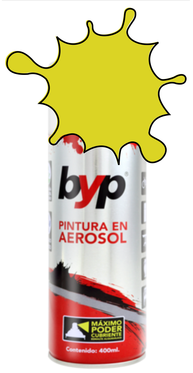 PINTURA BYP AEROSOL 400 ml. - AMARILLO EXITO PANTONE 74098 C