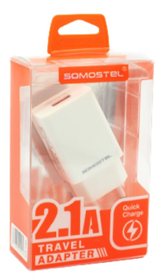 CARGADOR 2.1A USB - SIN CABLE