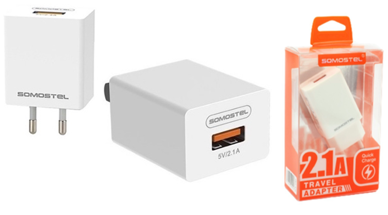 CARGADOR 2.1A USB - SIN CABLE