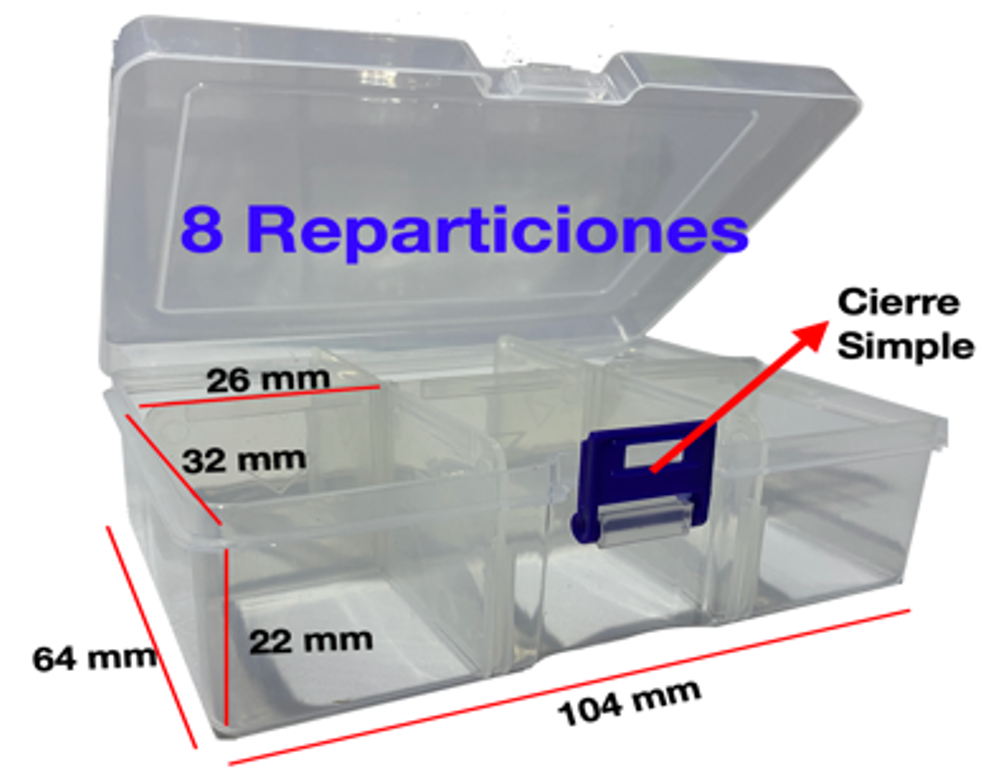 ORGANIZADOR TRANSPARENTE - 8 REPARTICIONES