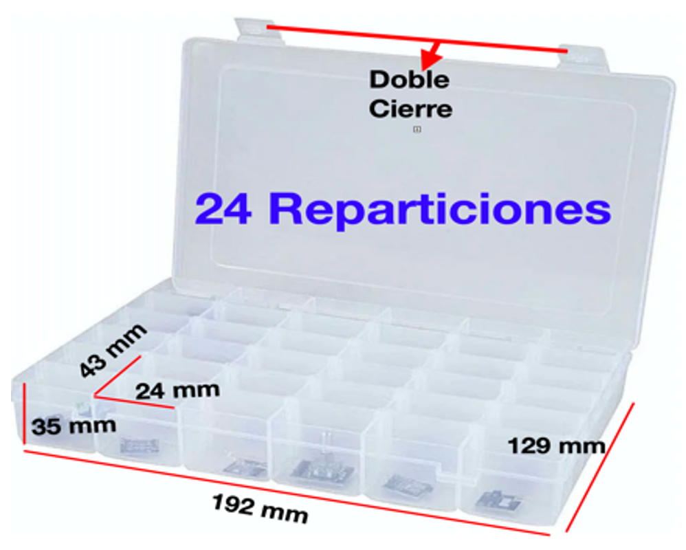 ORGANIZADOR TRANSPARENTE - 24 REPARTICIONES