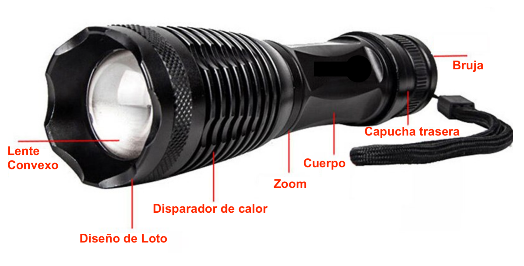 LINTERNA TÁCTICA RECARGABLE - SOLO ON/OFF