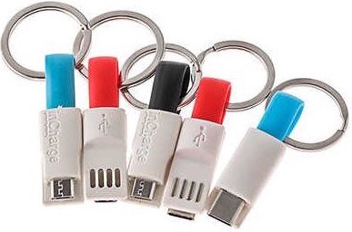 CABLE USB A MICRO USB LLAVERO - 6 UNIDADES