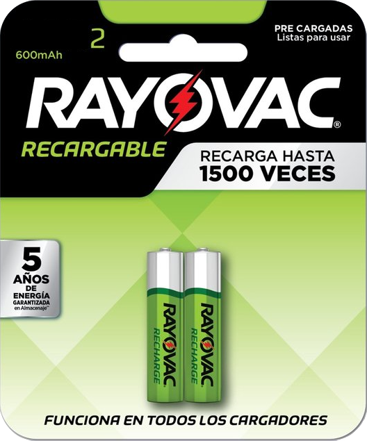 PILA RECARGABLE AA RAYOVAC - BLISTER 2 UNIDADES