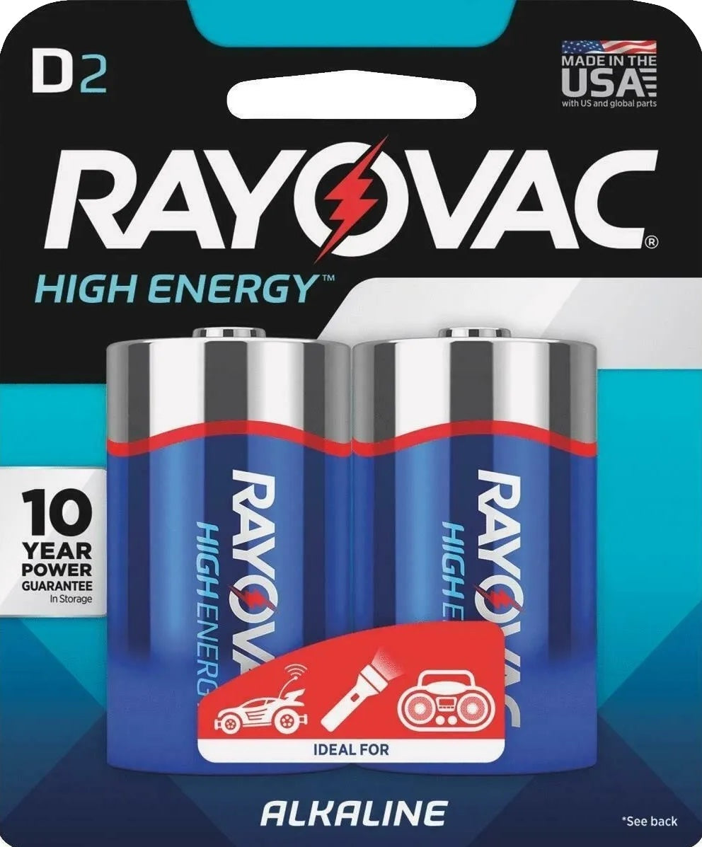 PILA D - ALCALINA RAYOVAC - BLISTER 2 UNIDADES